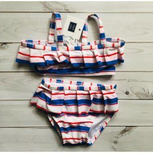 NWT Janie and Jack Swim Sun Repeat Striped Suit 2 piece 12-18 M